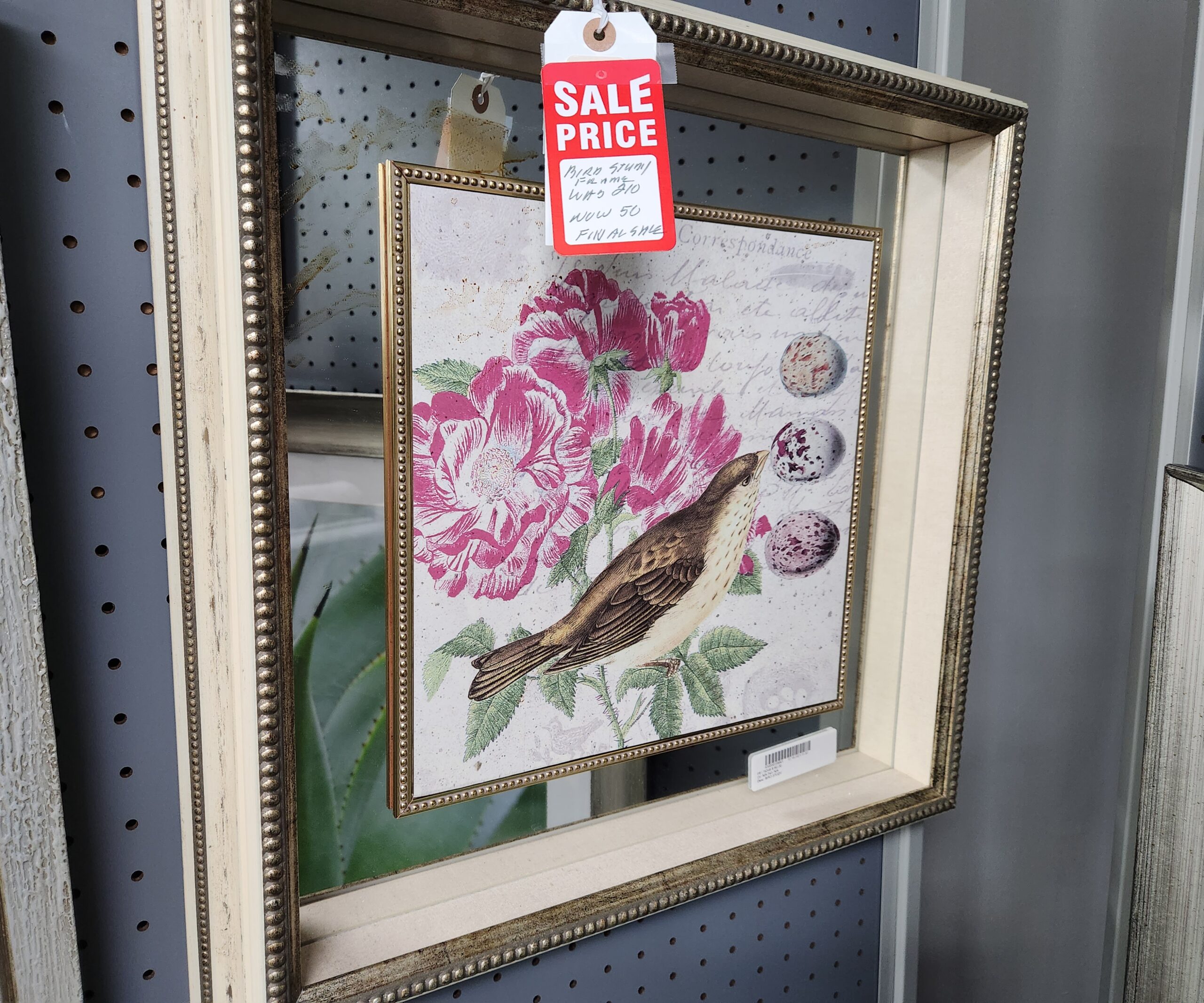 a bird is sitting on a flower in a frame