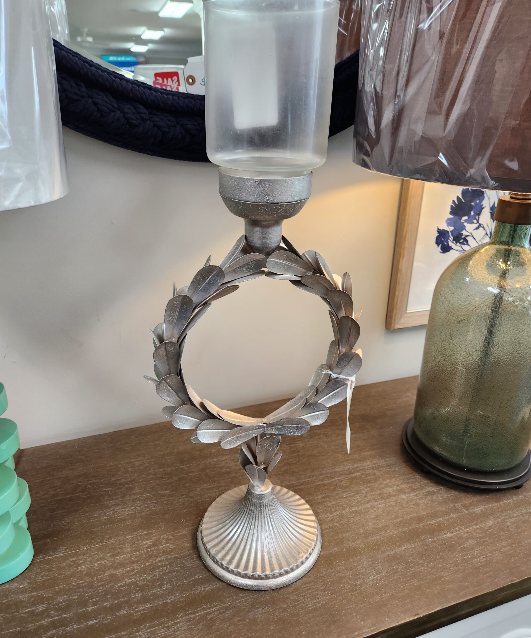 a candle holder on a table