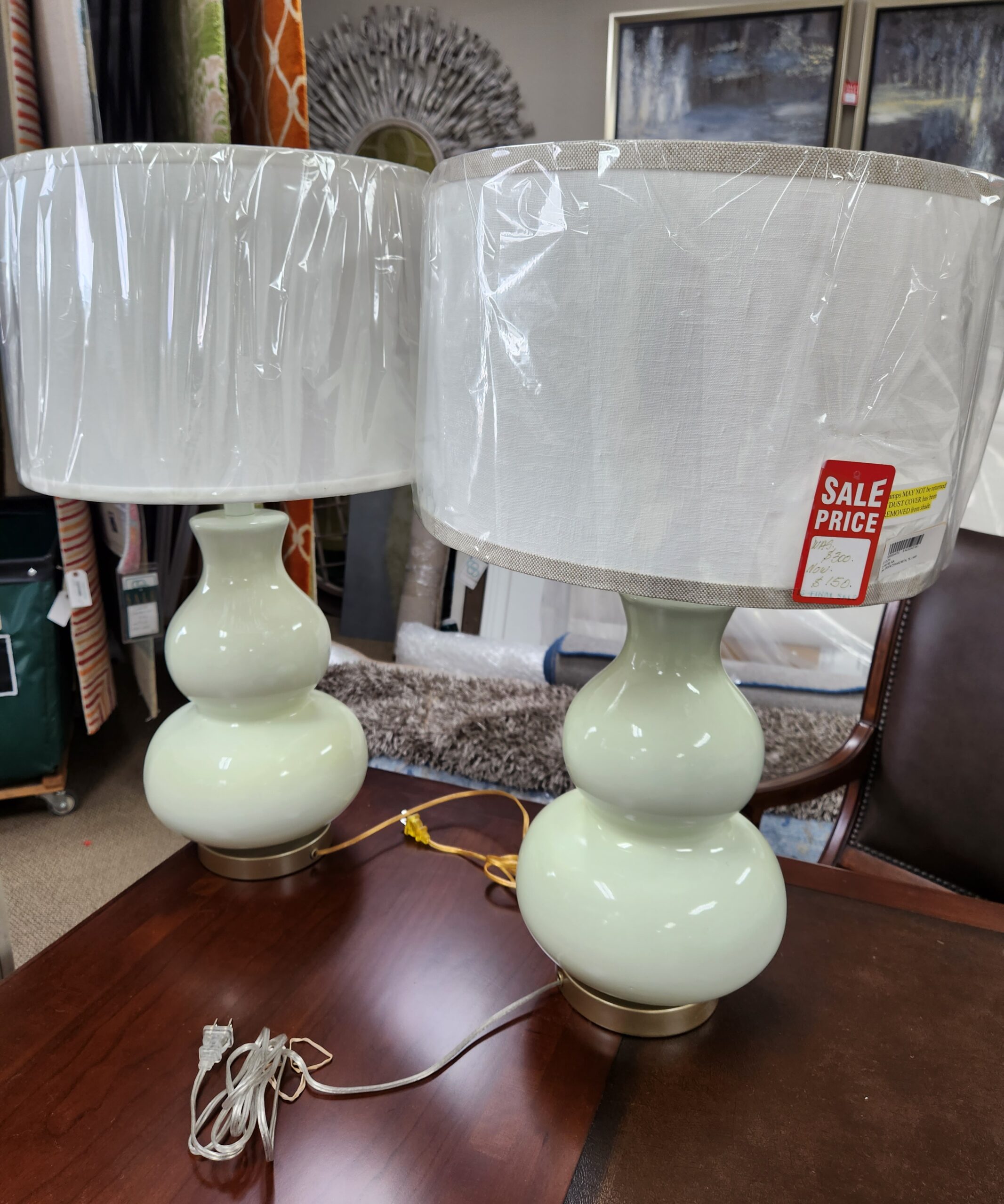 Two Lamps on a table