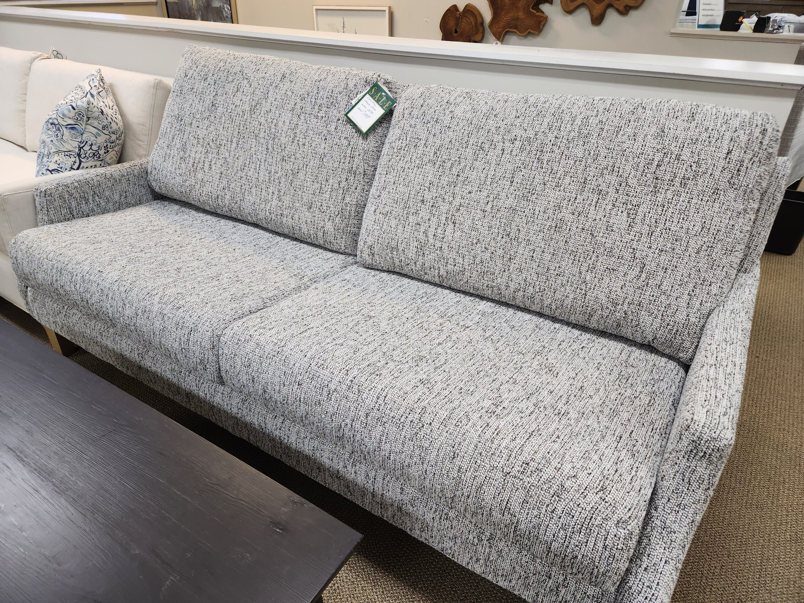 a couch and table in a store